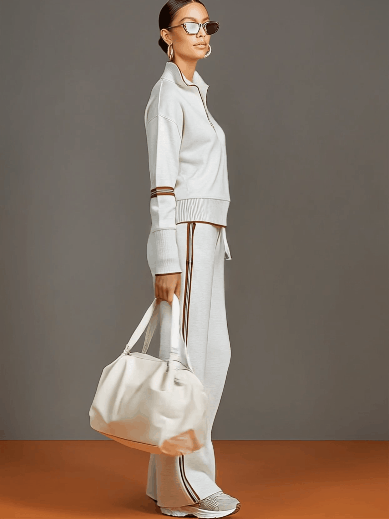 Retro Chic Sports Set – Half-Zip & Trousers